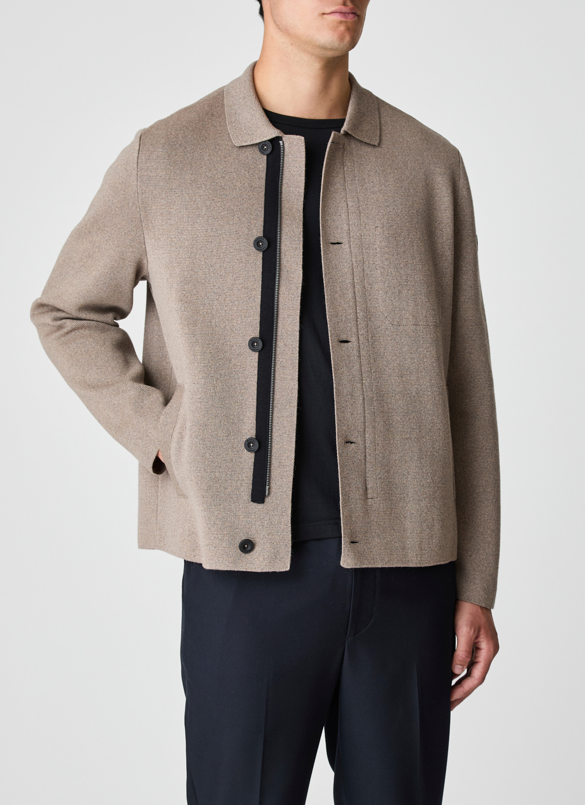 Strickjacke Knopf 1/1 Arm, Twig Frontansicht
