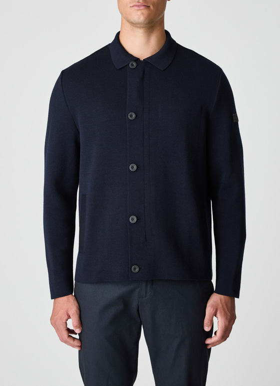Strickjacke Knopf 1/1 Arm Navy Frontansicht