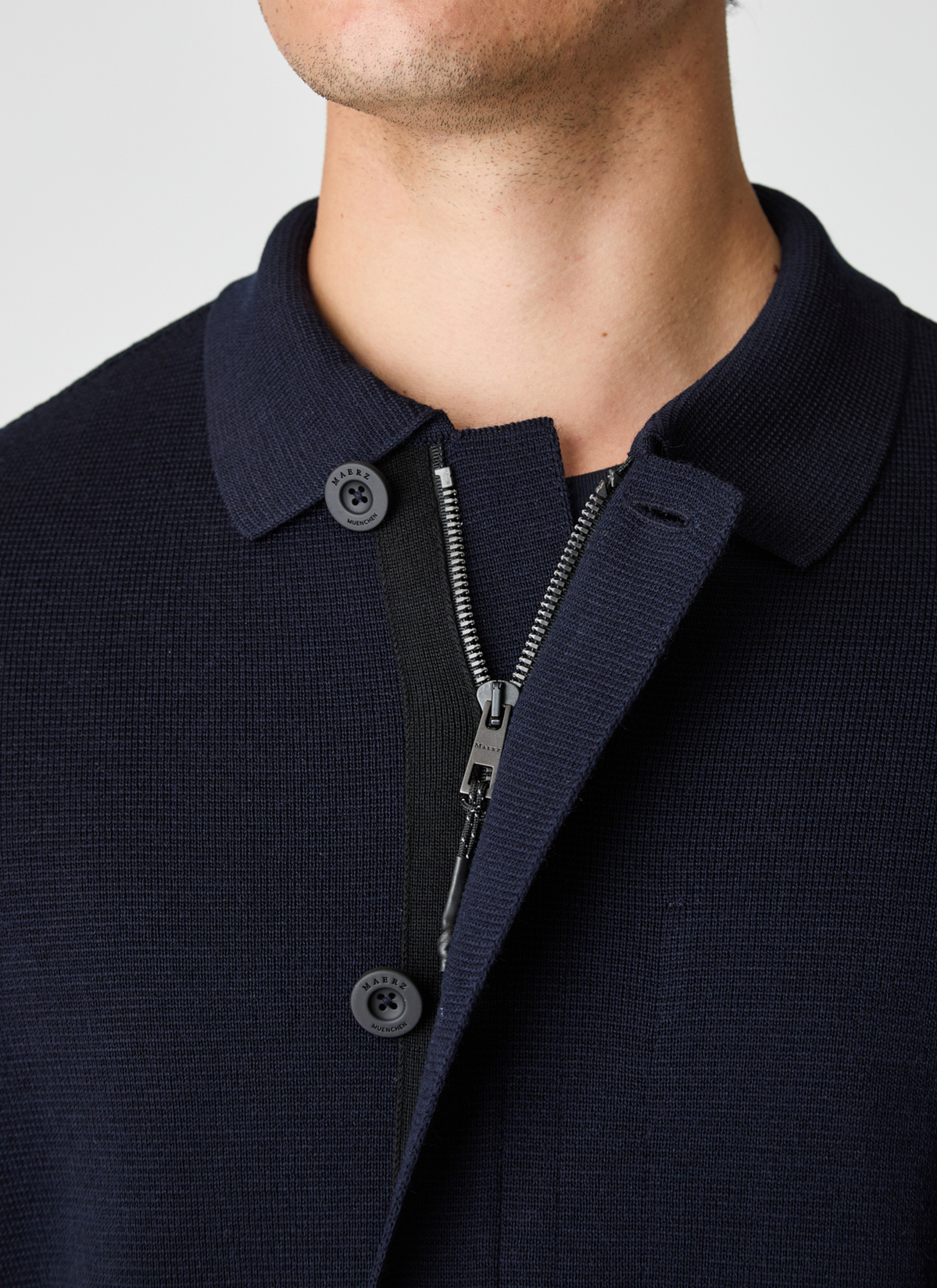 Strickjacke Knopf 1/1 Arm, Navy Detailansicht 2