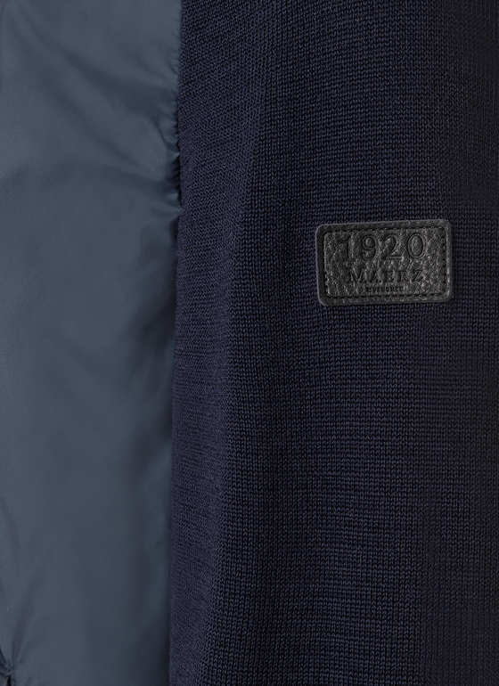 Strickjacke Zip 1/1 Arm Navy Frontansicht