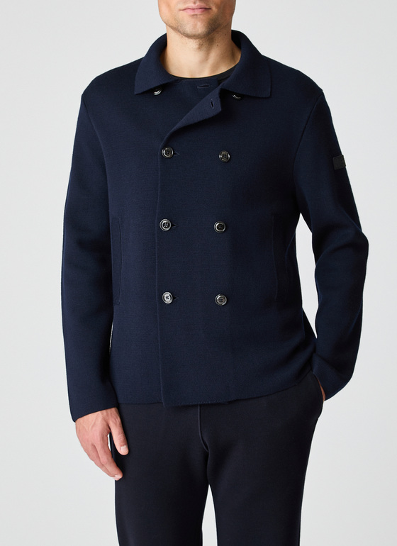Strick Blazer Navy Frontansicht