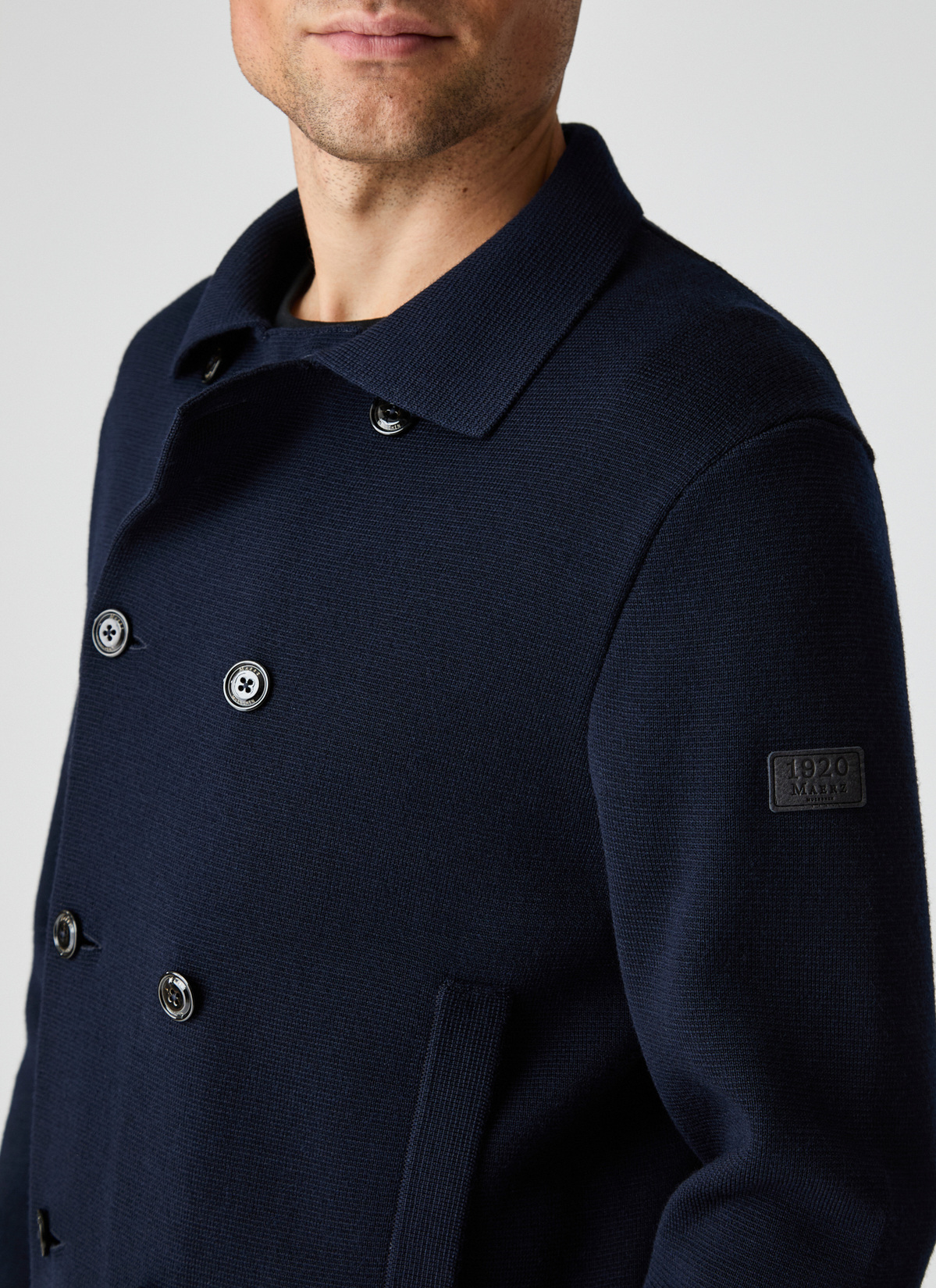 Strick Blazer, Navy Detailansicht 1