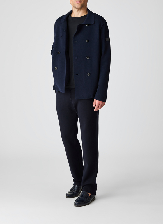 Strick Blazer Navy Frontansicht