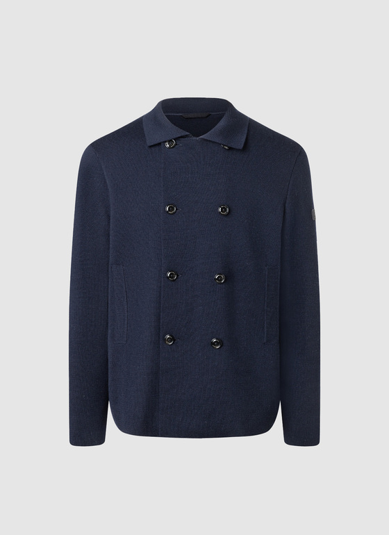 Strick Blazer Navy Frontansicht