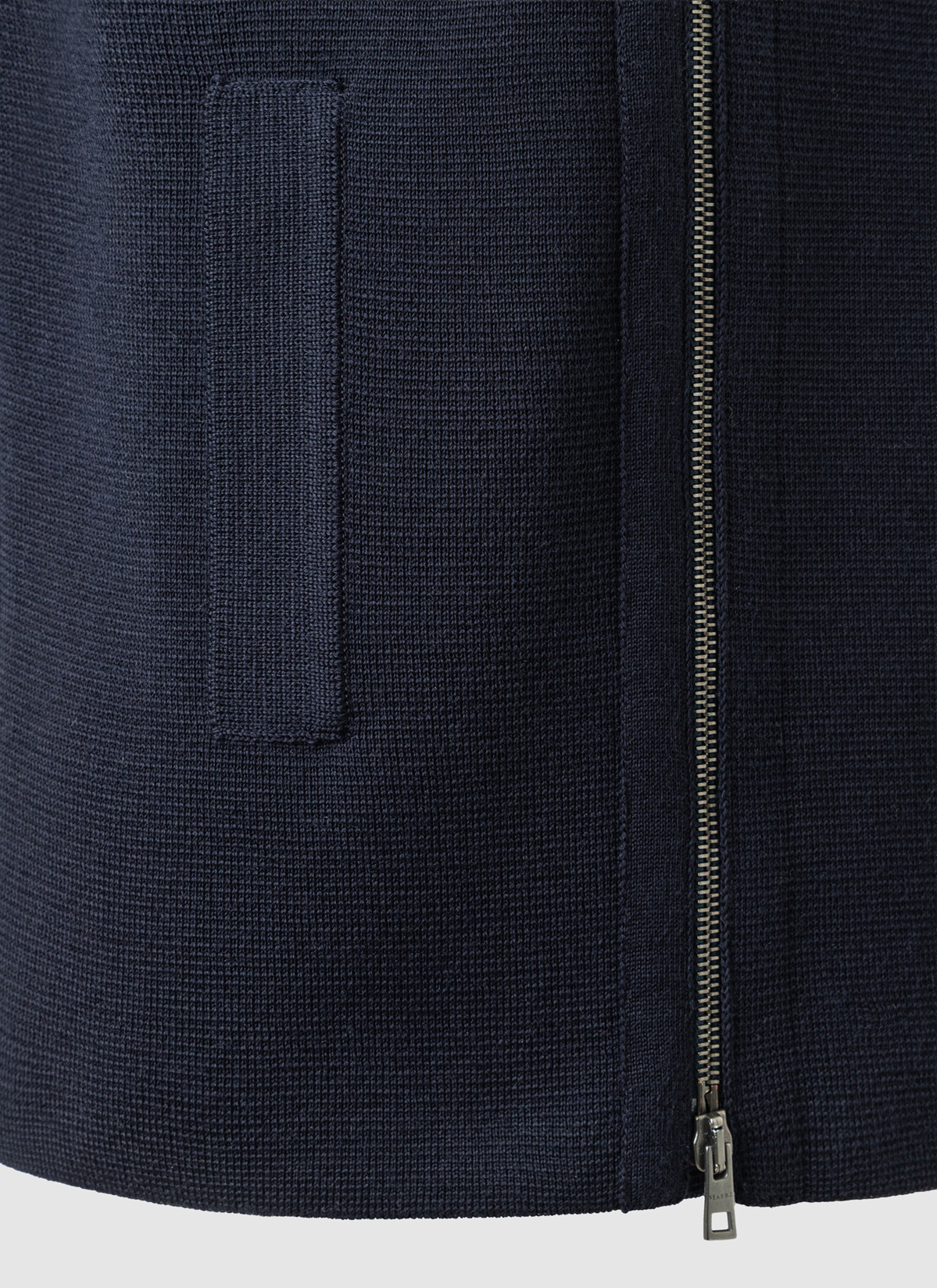 Strickjacke Zip 1/1 Arm, Navy Detailansicht 1