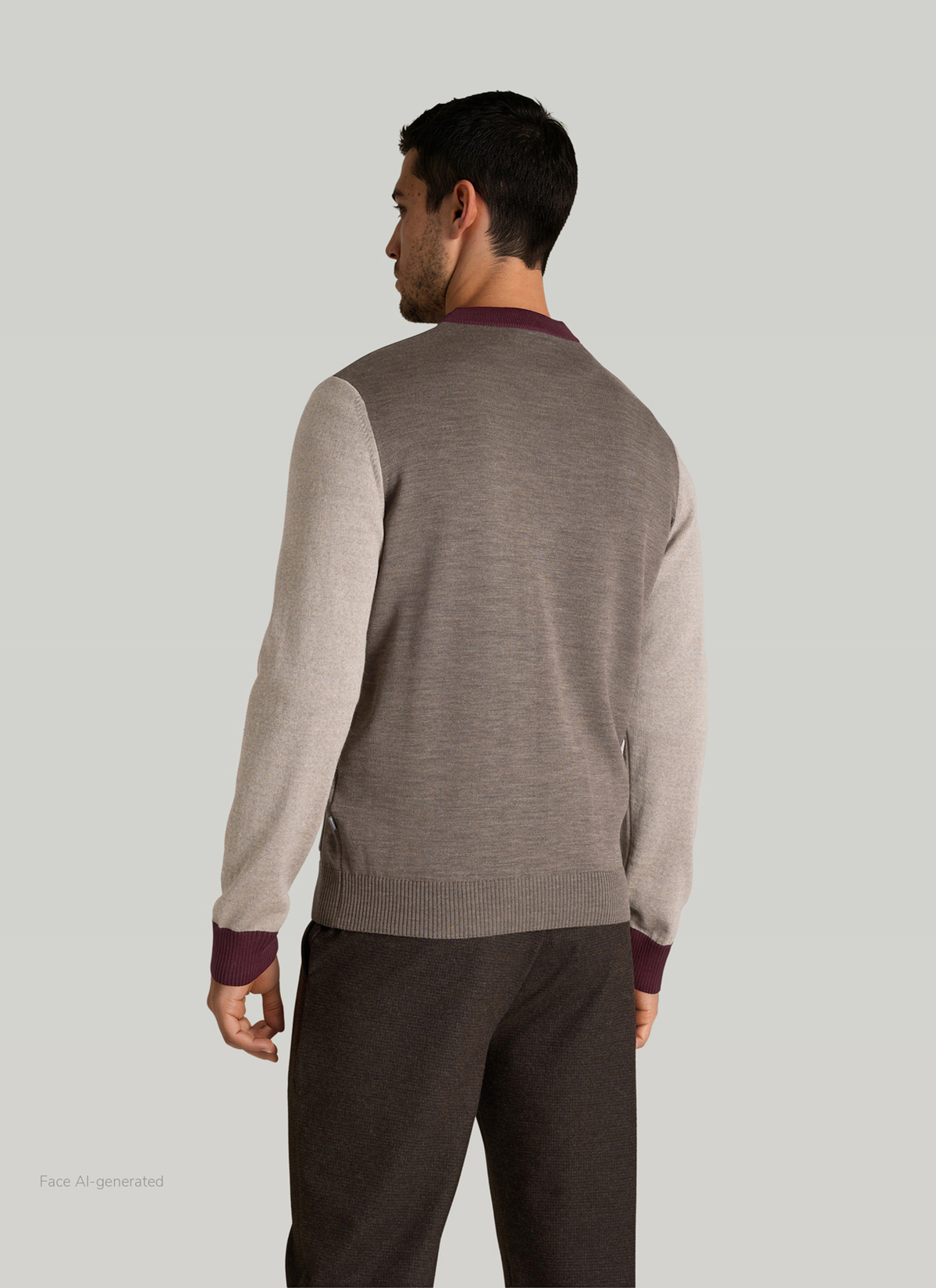 Strick Cardigan 1/1 Arm, Brownie Rückansicht