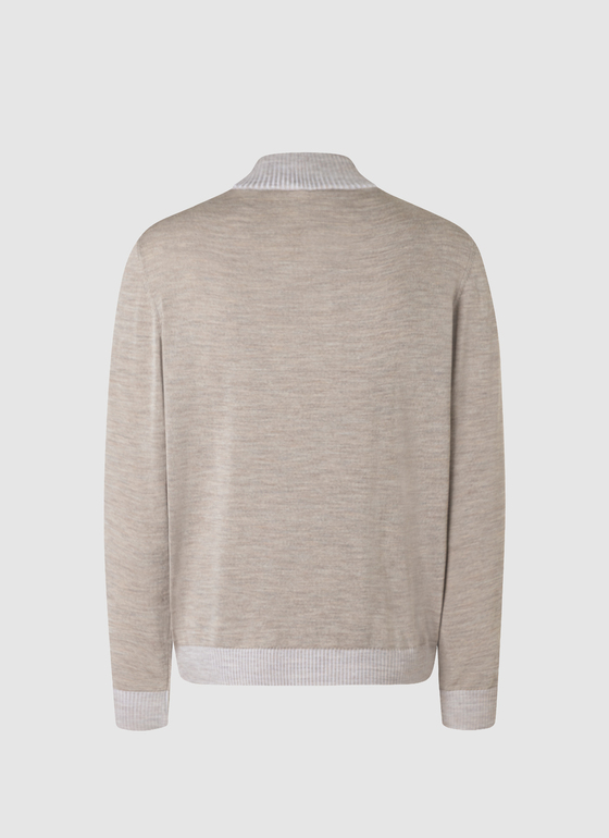 Strick Cardigan 1/1 Arm Iced Latte Frontansicht