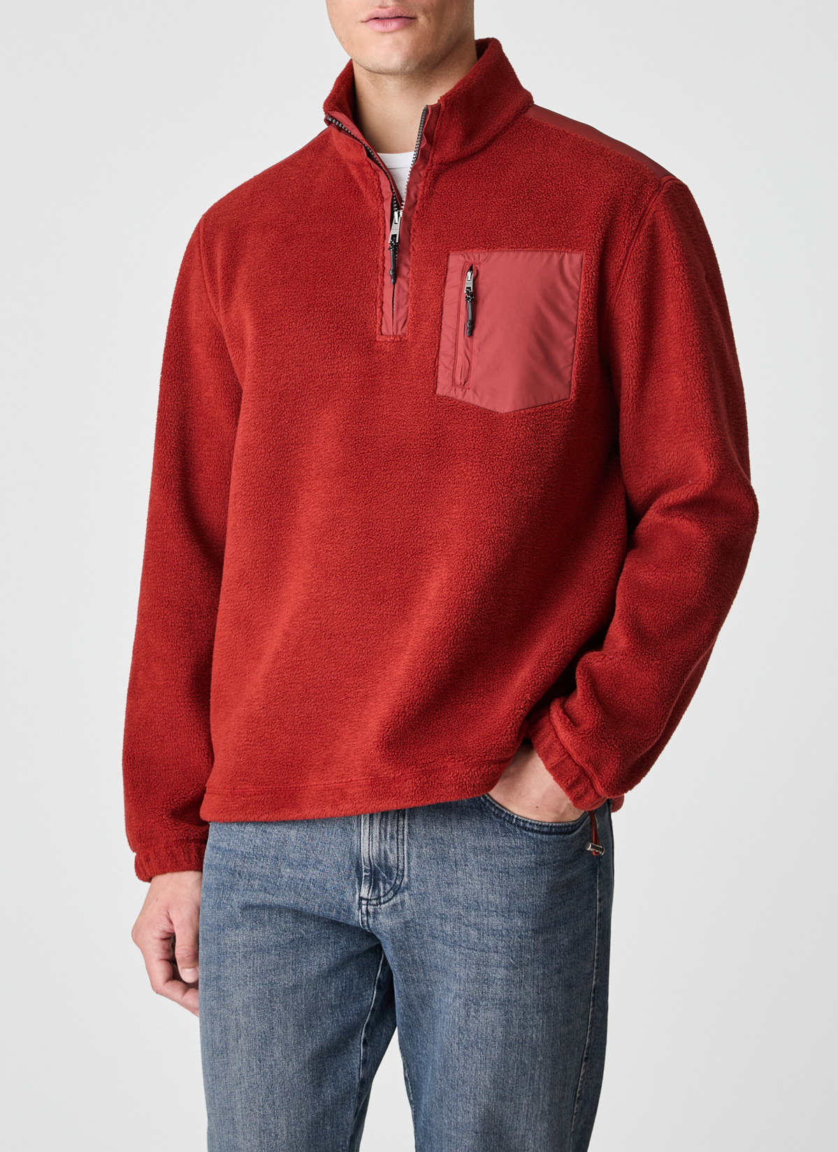 Sweat Stehkragen Zip, Light Buckeye Detailansicht 1