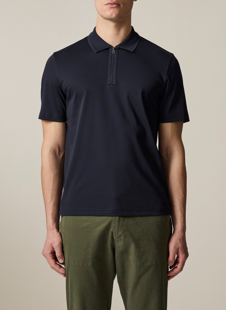 Poloshirt, Navy Frontansicht