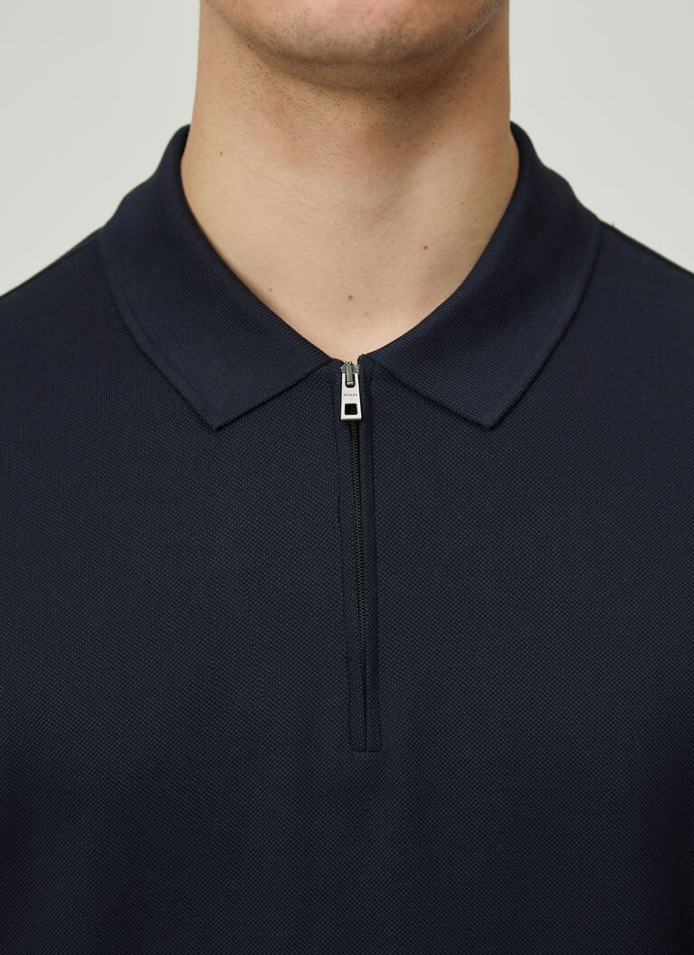 Shirt Polohemd, Knopf 1/2 Arm, Navy Detailansicht 2