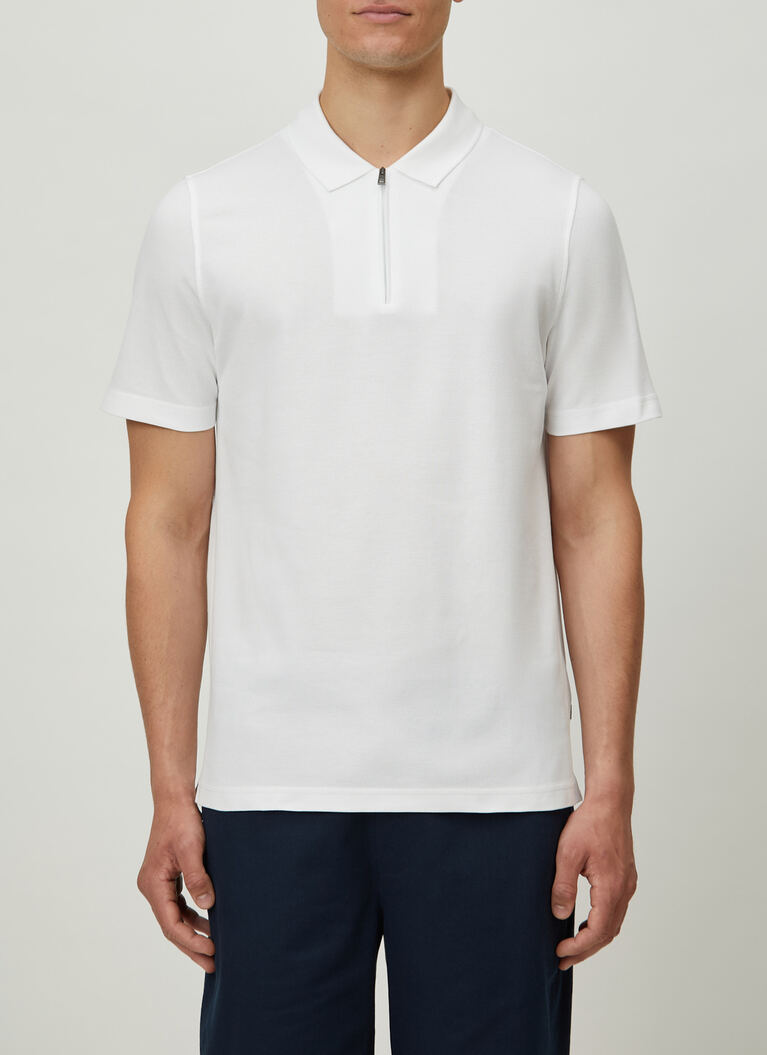 Shirt Polohemd, Knopf 1/2 Arm, Pure White Frontansicht