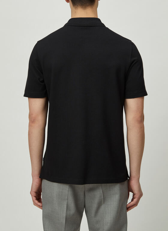 Shirt Polohemd, Knopf 1/2 Arm Black Frontansicht