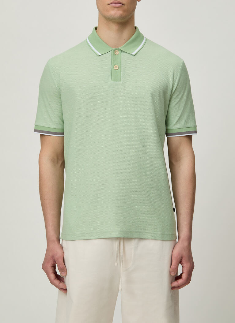 Poloshirt, Mochi Green Frontansicht