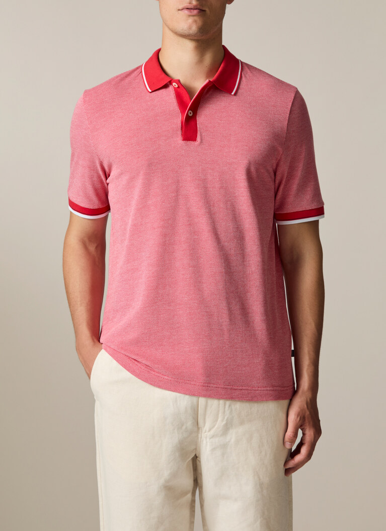 Poloshirt, Sangria Frontansicht
