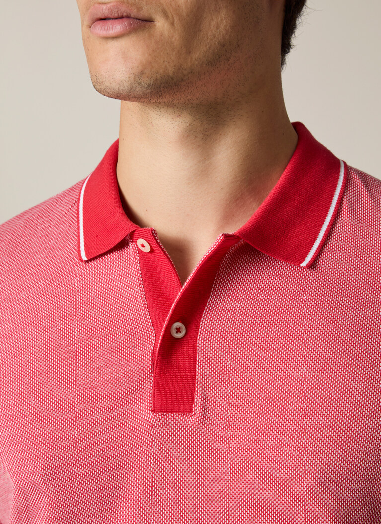 Poloshirt, Sangria Detailansicht 2