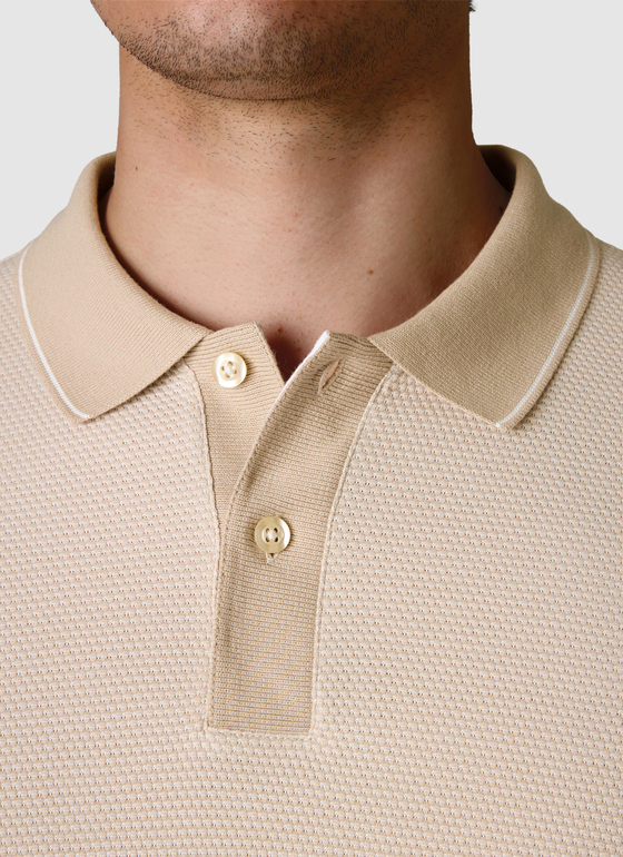 Poloshirt Light Almond Frontansicht