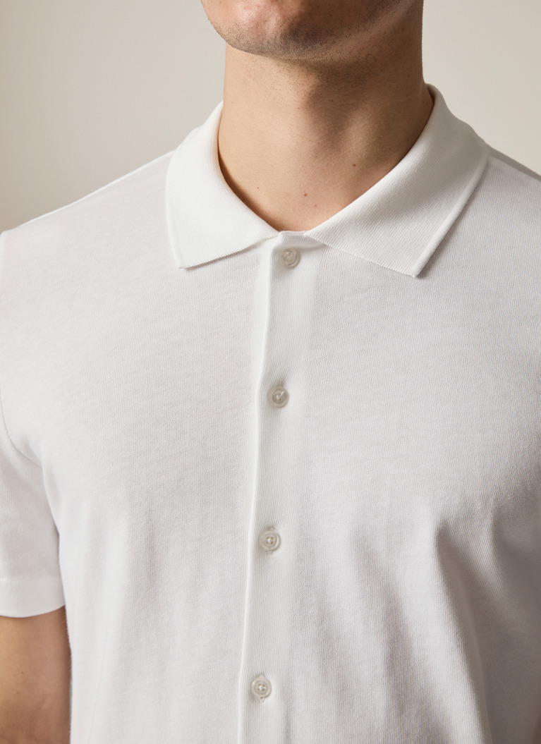 Poloshirt, Pure White Detailansicht 1