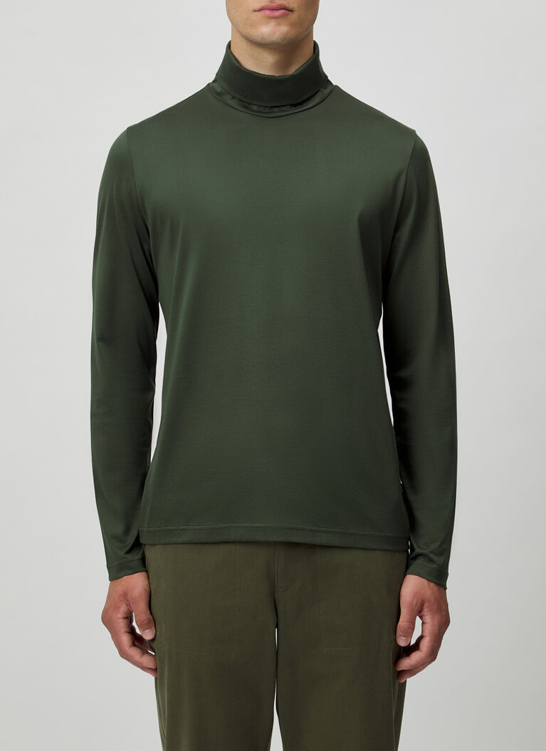 RollkragenshirtDark Green Frontansicht