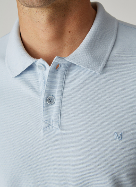 Poloshirt, Knopf 1/2 Arm Cold Blue Frontansicht
