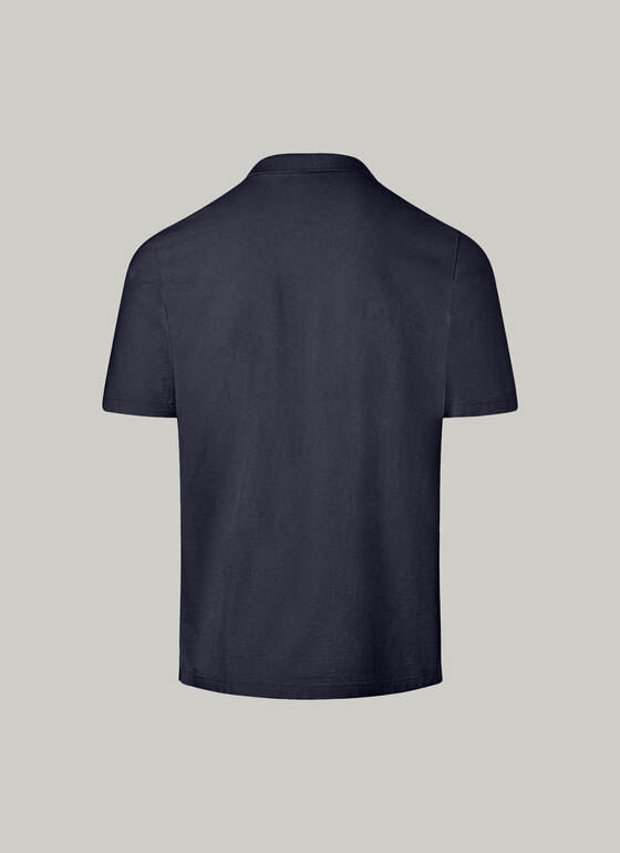 Poloshirt, Knopf 1/2 Arm Navy Frontansicht
