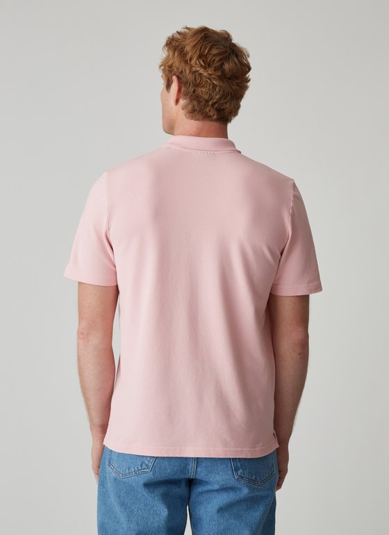 Poloshirt, Knopf 1/2 Arm Light Rosa Frontansicht