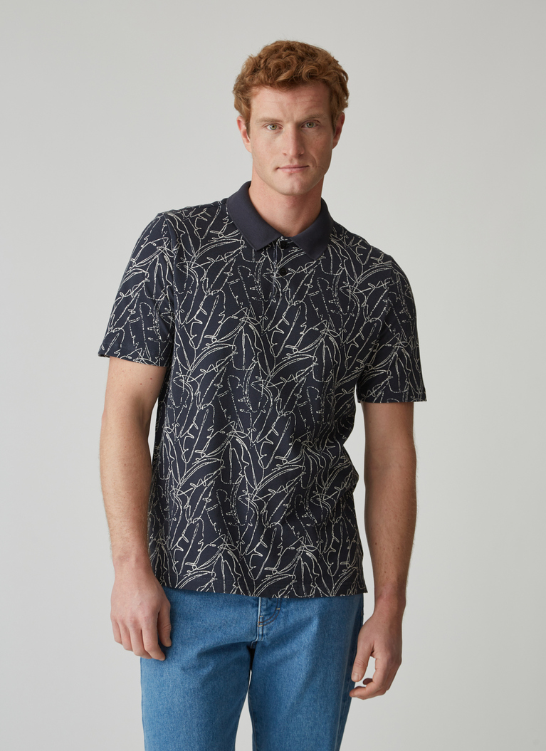 Poloshirt, Knopf 1/2 Arm, Navy Detailansicht 1