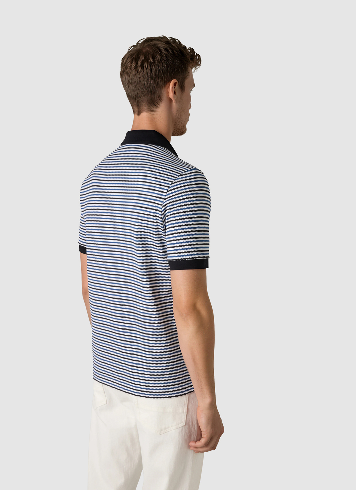 Poloshirt, Medium Blue Rückansicht
