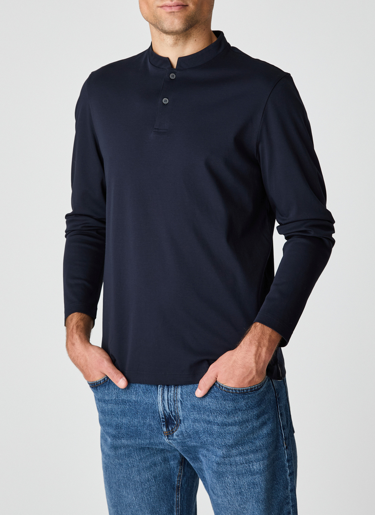 Longsleeve 1/1 Arm, Navy Frontansicht