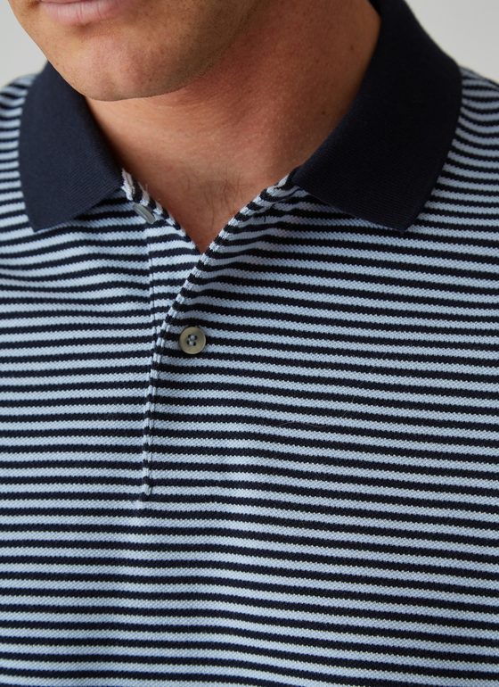 Poloshirt, Knopf 1/2 Arm Water Blue Frontansicht