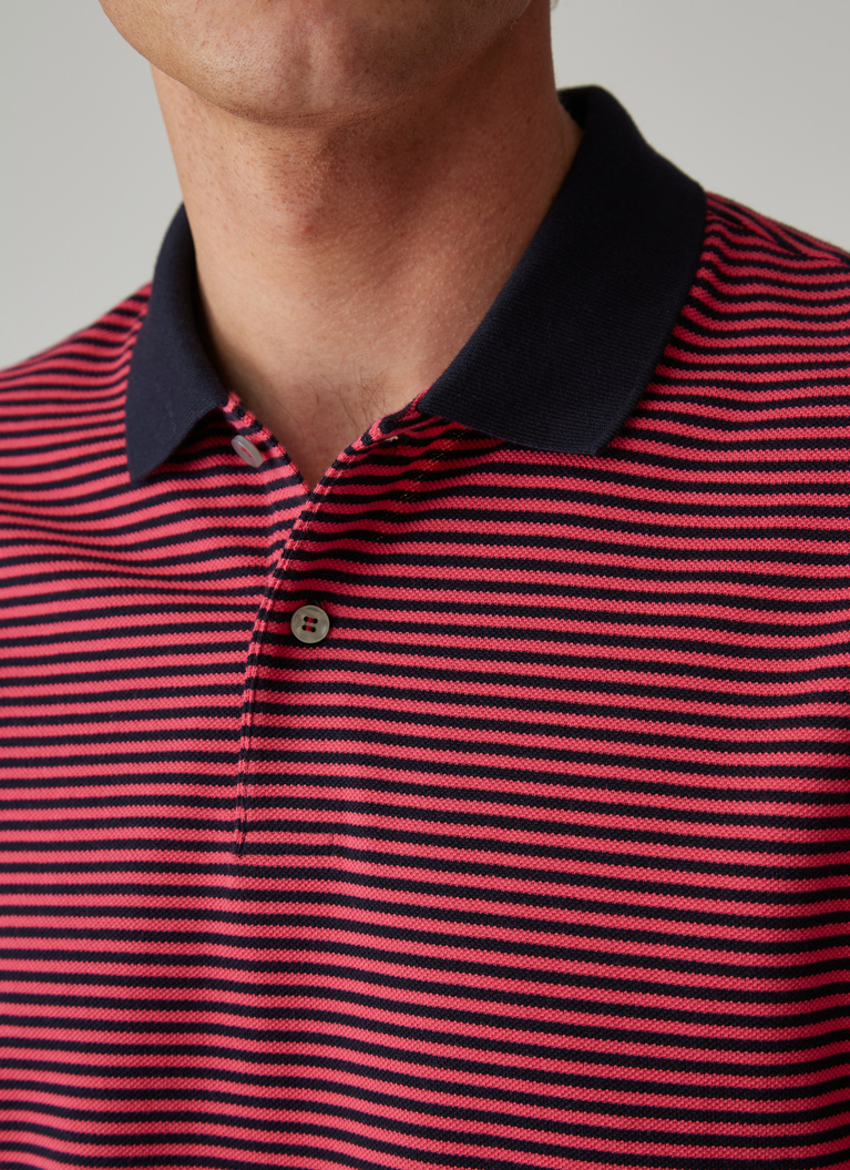 Poloshirt, Knopf 1/2 Arm, Raspberry Detailansicht 2