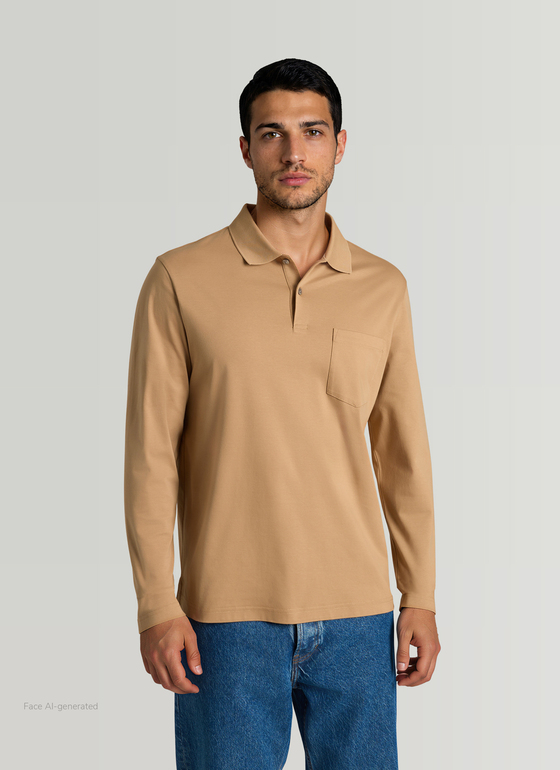 Poloshirt 1/1 Arm Pumpkin Spice Frontansicht