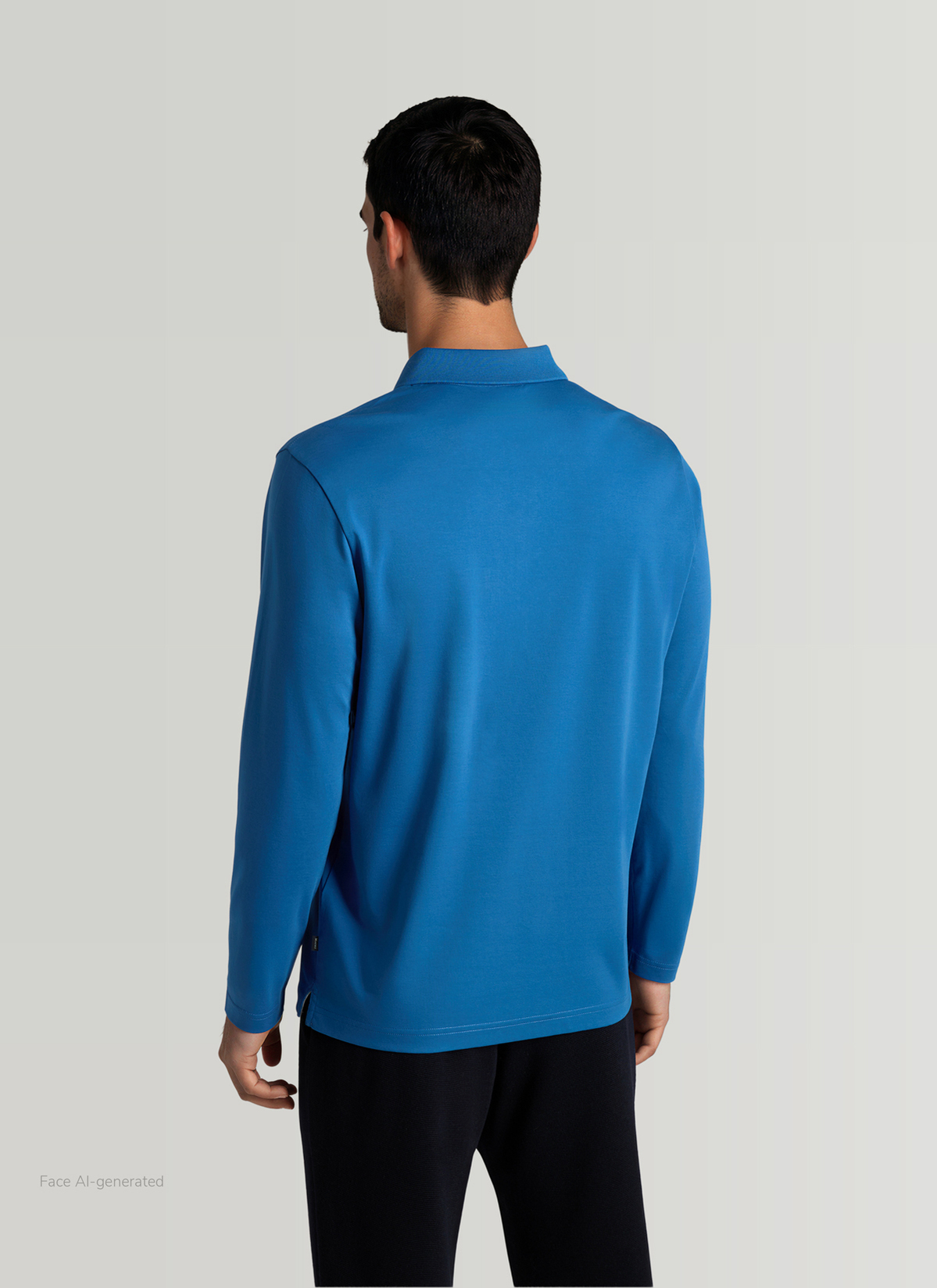 Poloshirt 1/1 Arm, Medium Blue Rückansicht