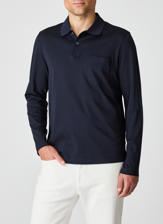 Poloshirt 1/1 Arm Navy Frontansicht