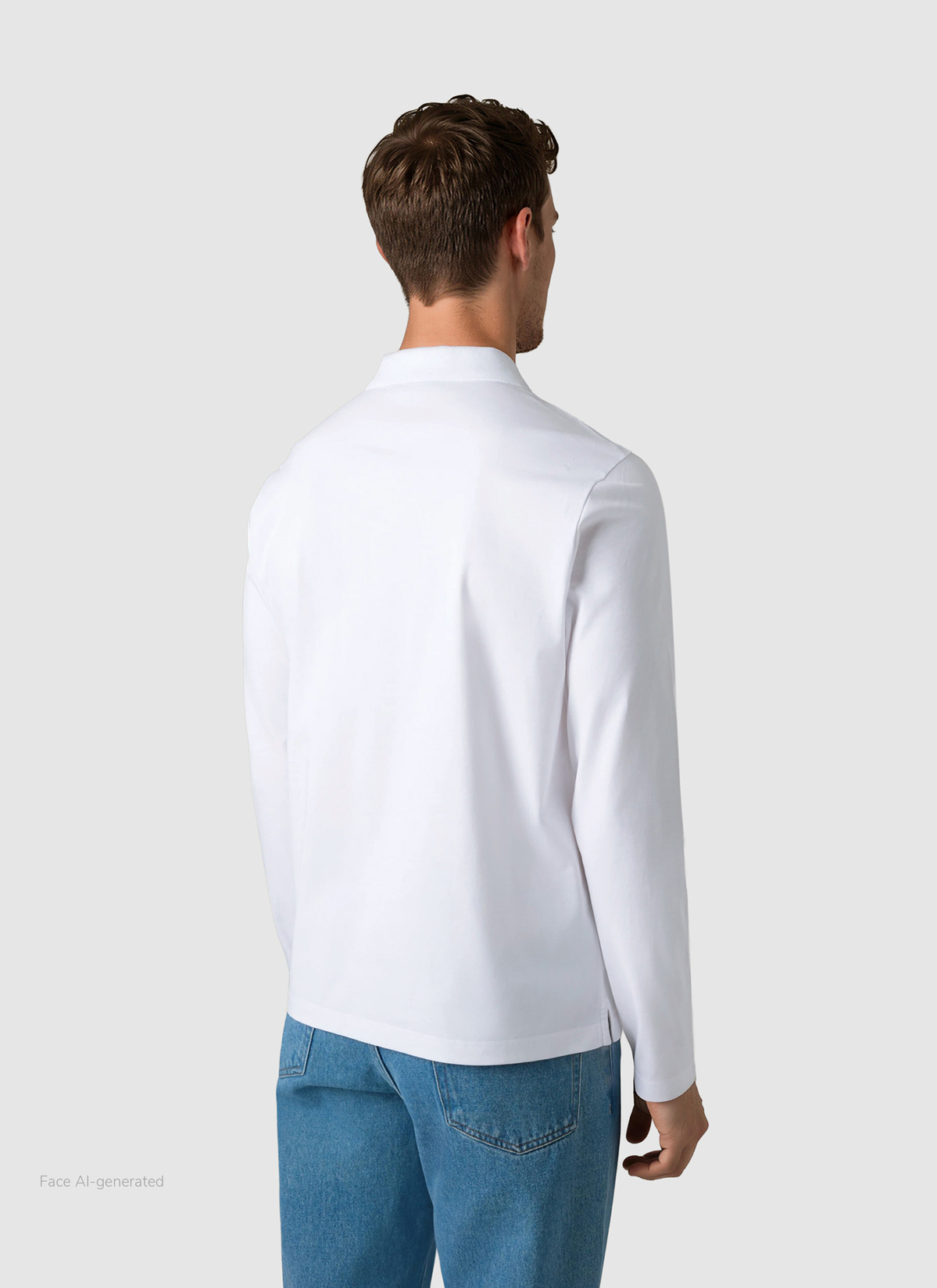 Poloshirt 1/1 Arm, Pure White Rückansicht
