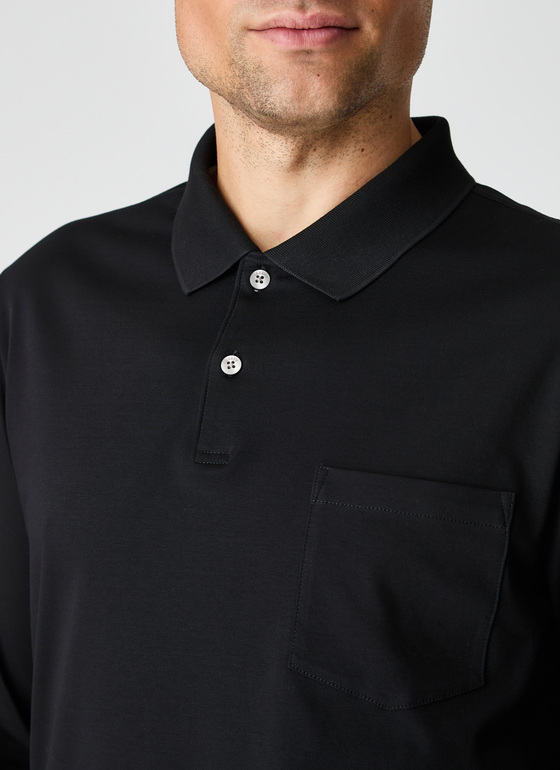 Poloshirt 1/1 Arm Black Frontansicht