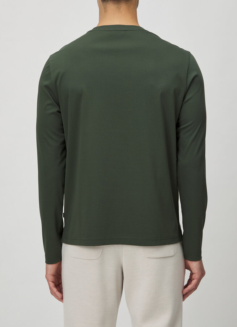 Longsleeve 1/1 Arm, Dark Green Rückansicht