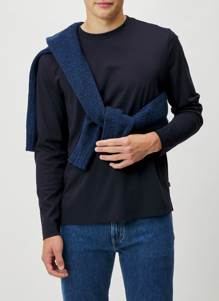 Longsleeve 1/1 Arm, Navy Frontansicht