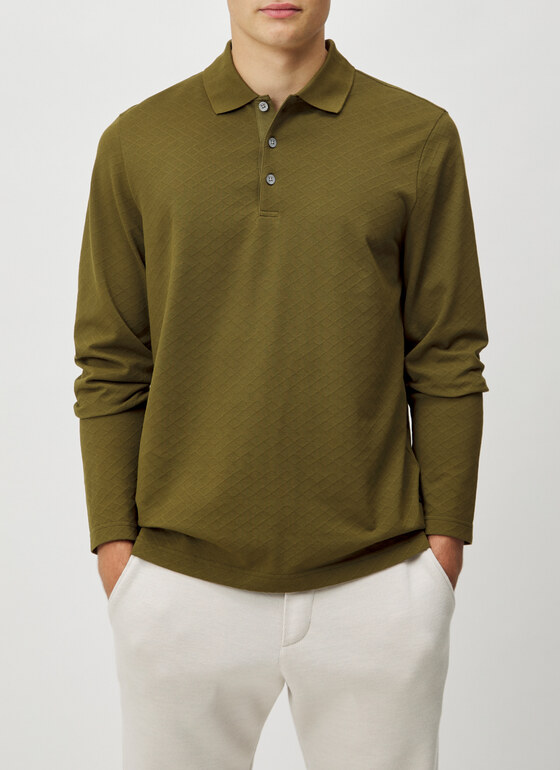 Poloshirt 1/1 Arm Earthy Green Frontansicht