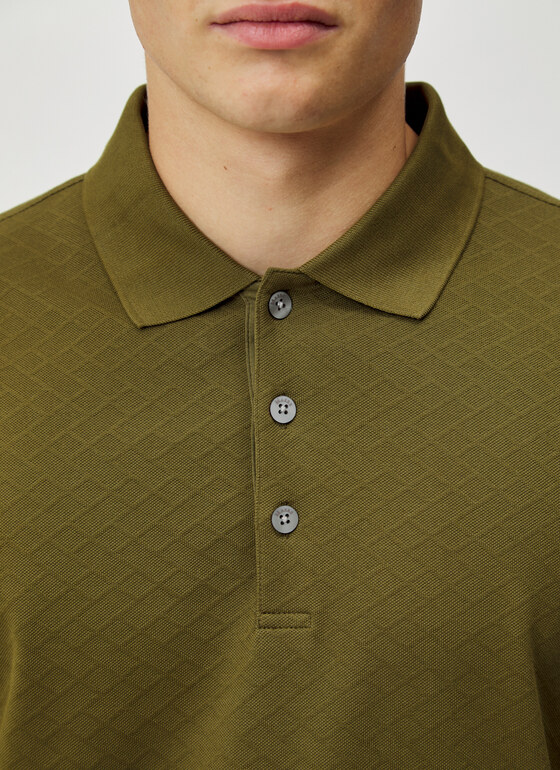 Poloshirt 1/1 Arm Earthy Green Frontansicht