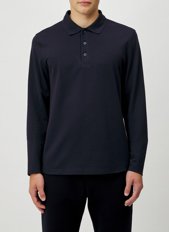 Shirt Polohemd Zip Navy Frontansicht