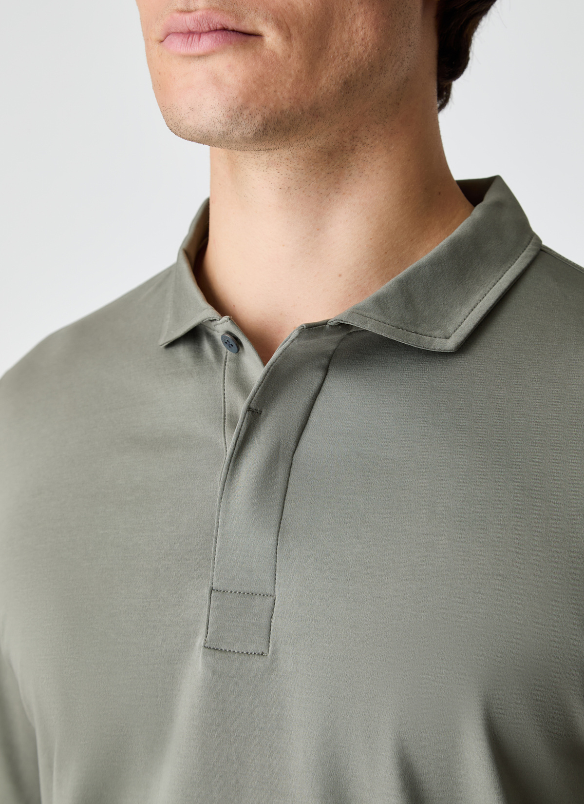 Poloshirt, Foggy Teal Detailansicht 2