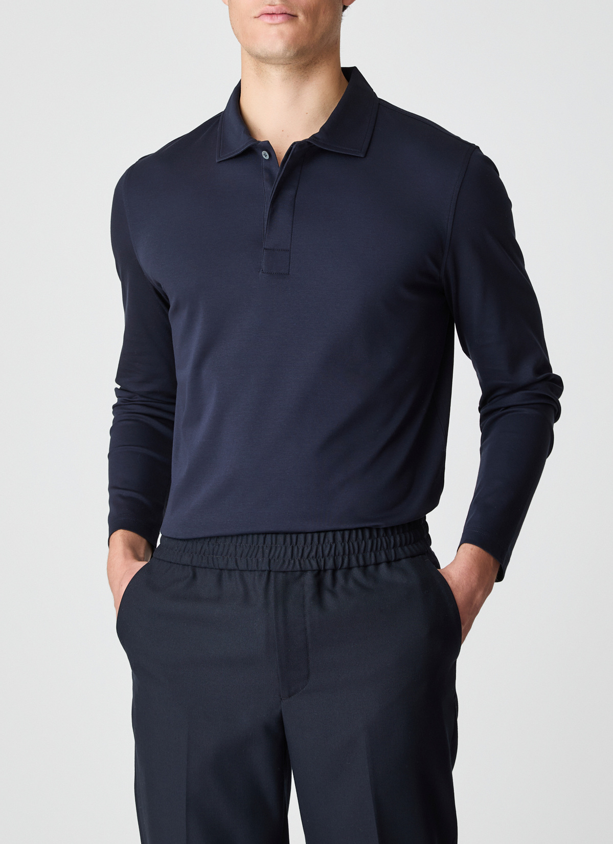 Poloshirt, Navy Frontansicht