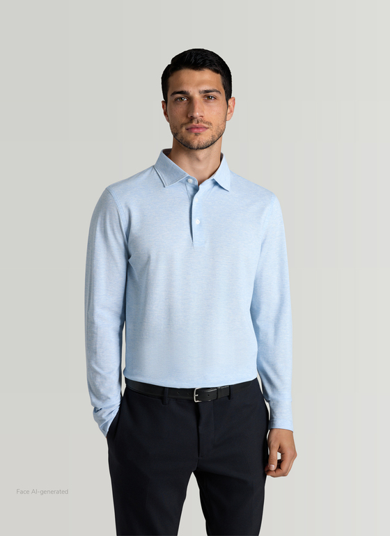 Shirt Polohemd Polar Blue Frontansicht