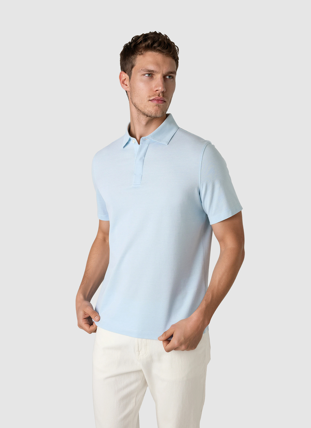 Poloshirt, Bright Aqua Detailansicht 2