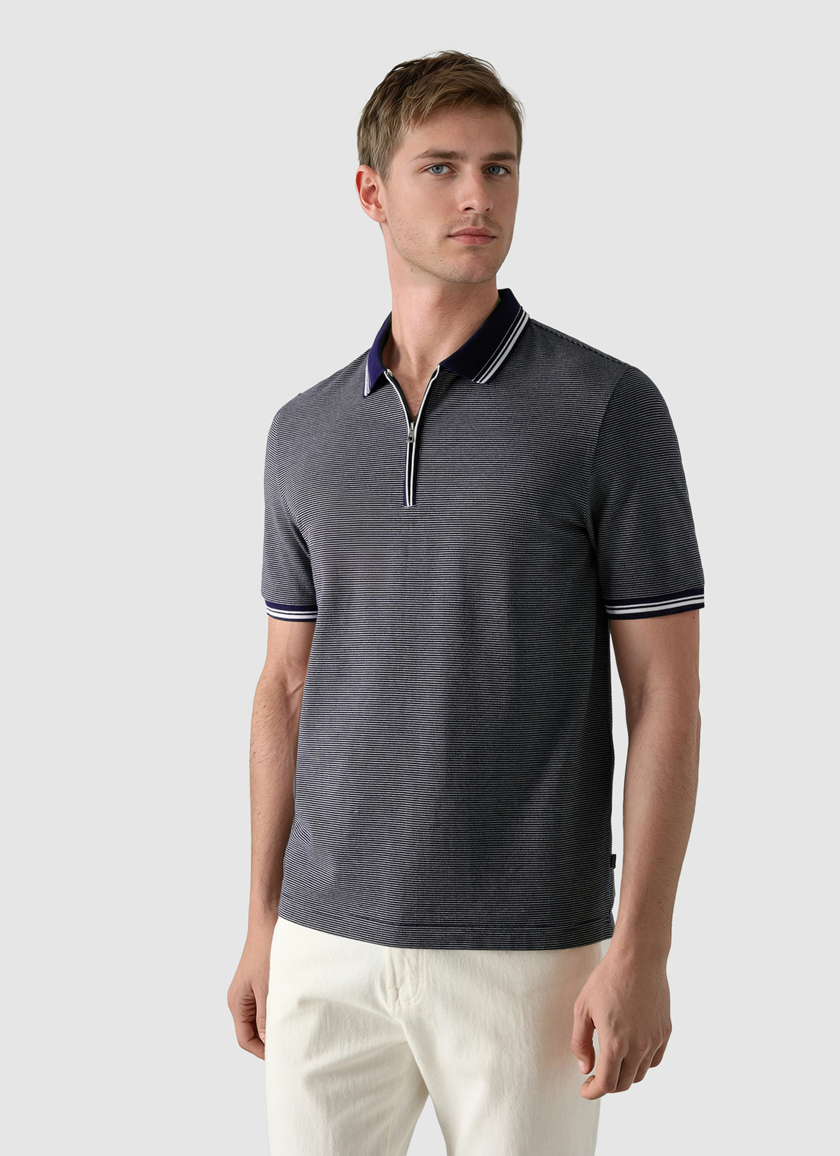 Poloshirt, Dawn Blue Frontansicht