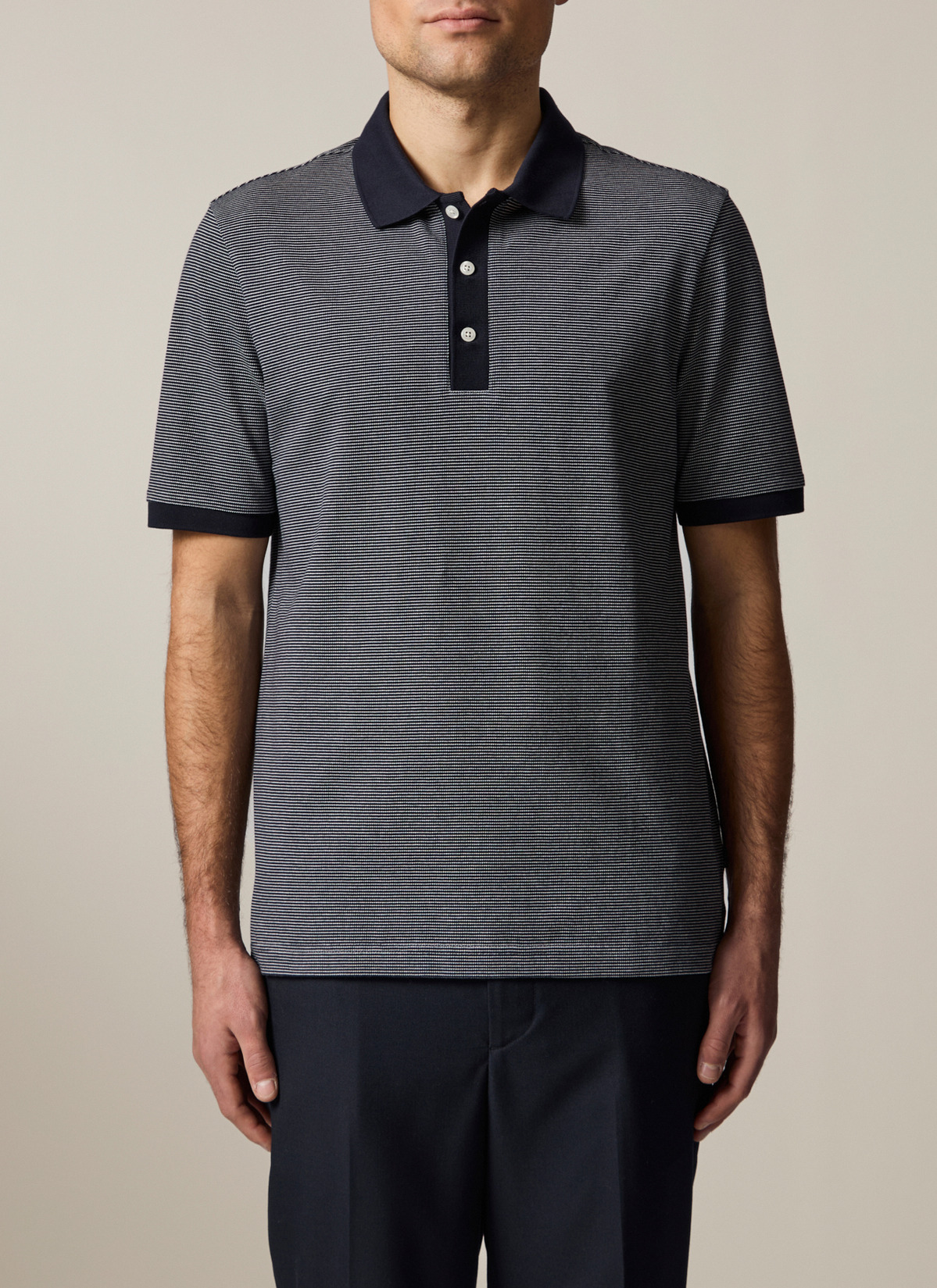 Poloshirt, Marine Detailansicht 1