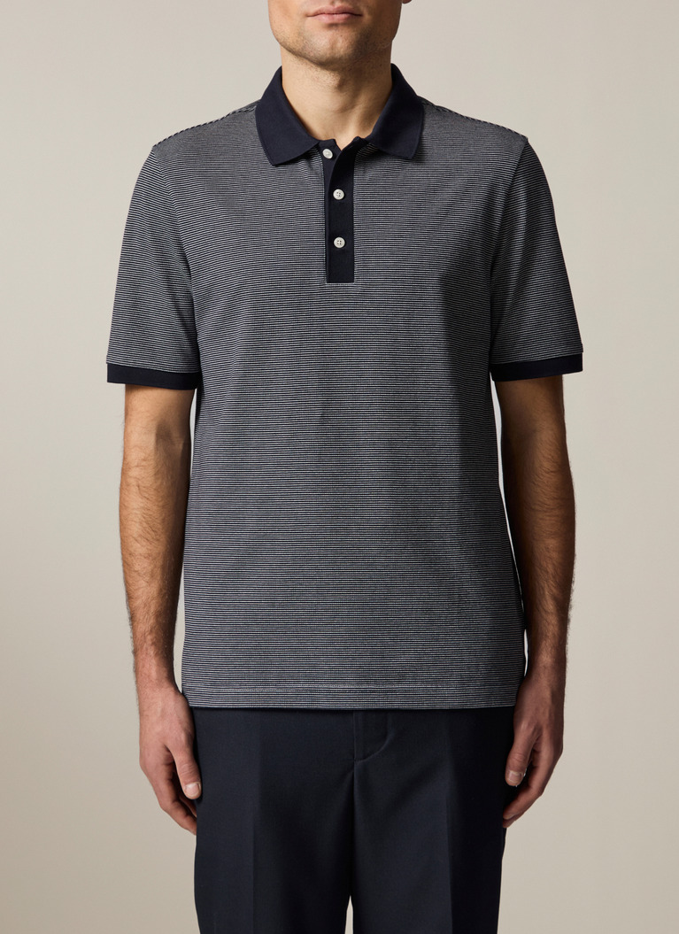 Poloshirt, Marine Detailansicht 1