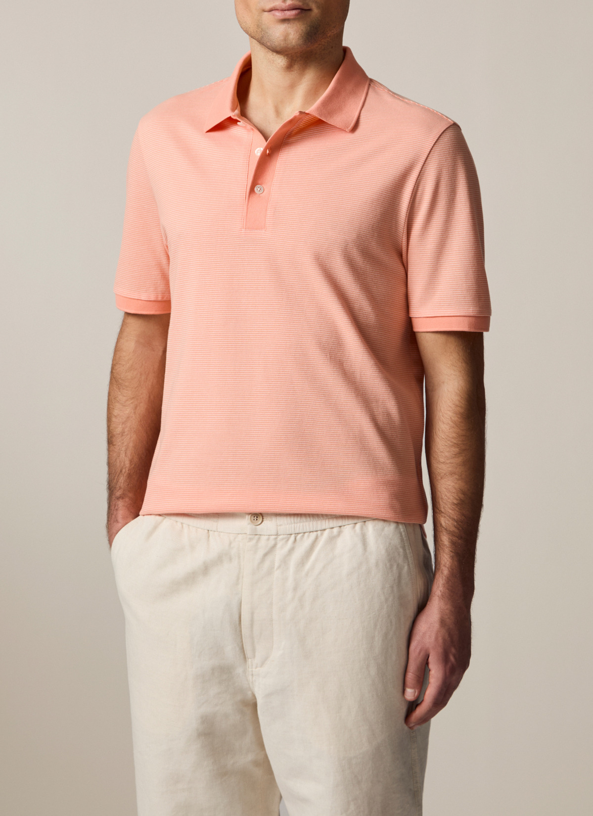 Poloshirt, Fresh Papaya Frontansicht