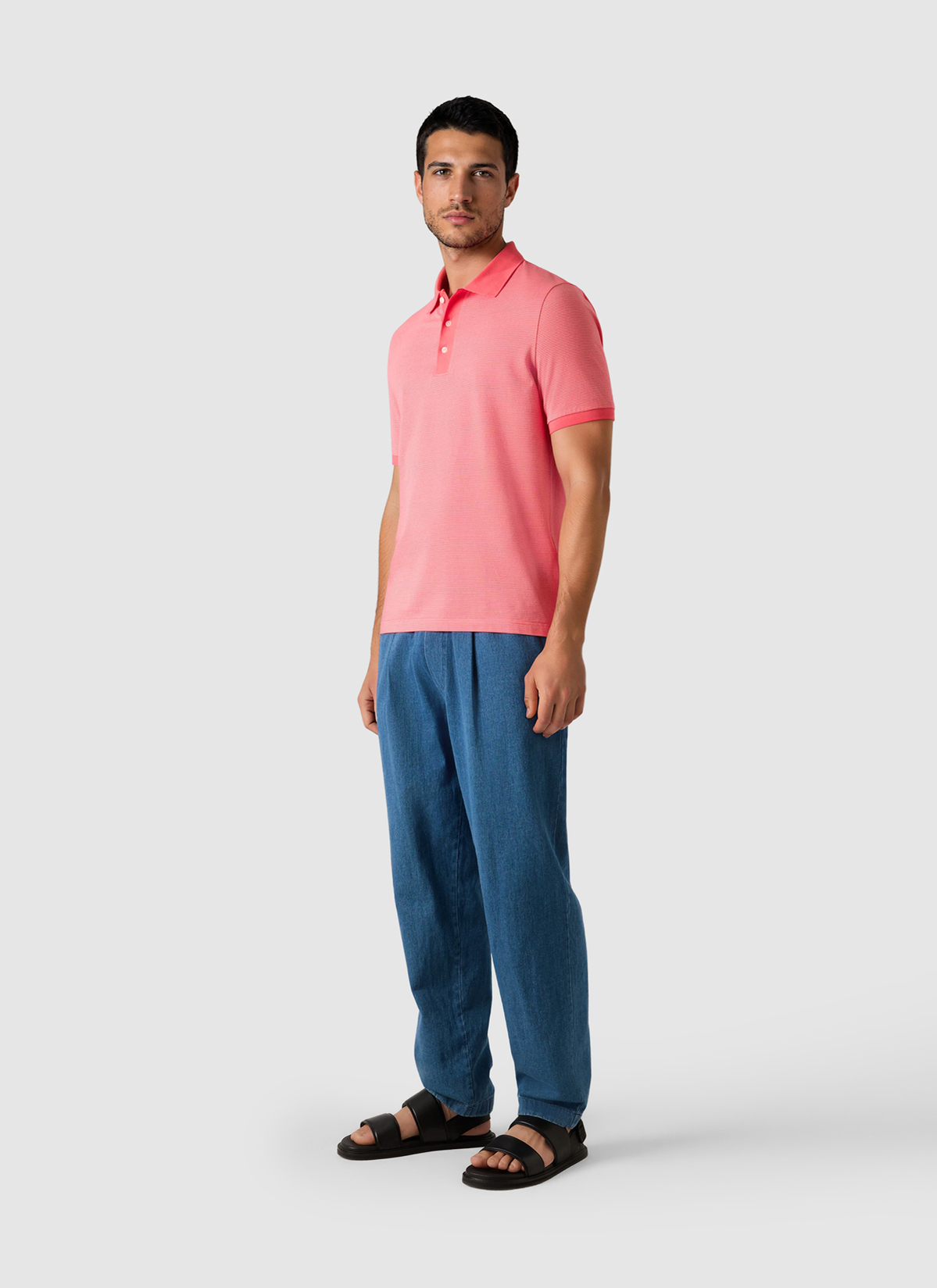 Poloshirt, Shiny Flamingo Detailansicht 2