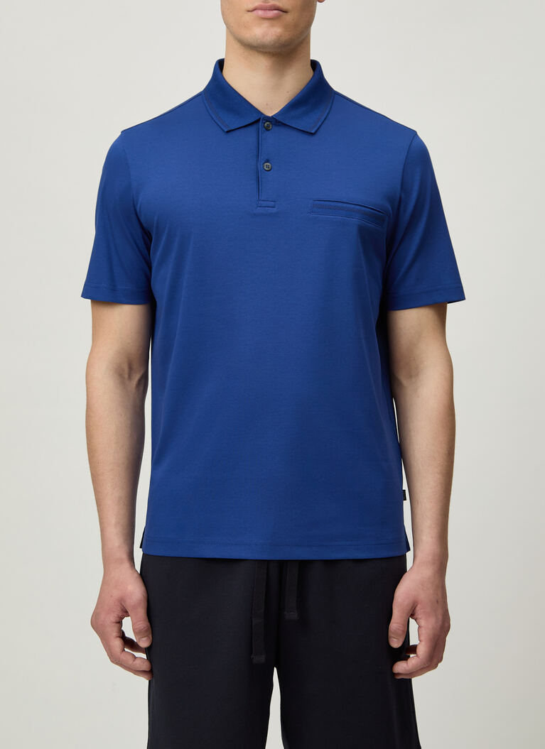 Poloshirt, Nautic Blue Detailansicht 1